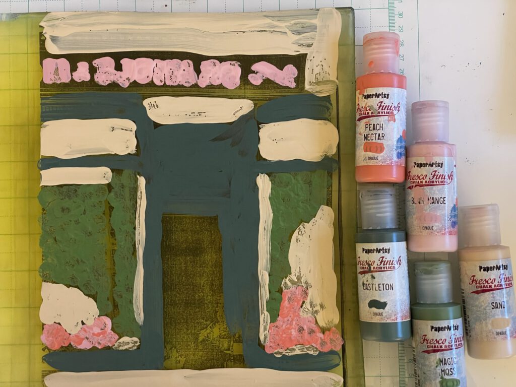 Foto-Transfer Gelliplate Rückseite ausmalen