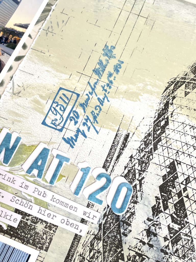 Gelli Plate Foto-Transfer Scrapbooking Layout Stempel