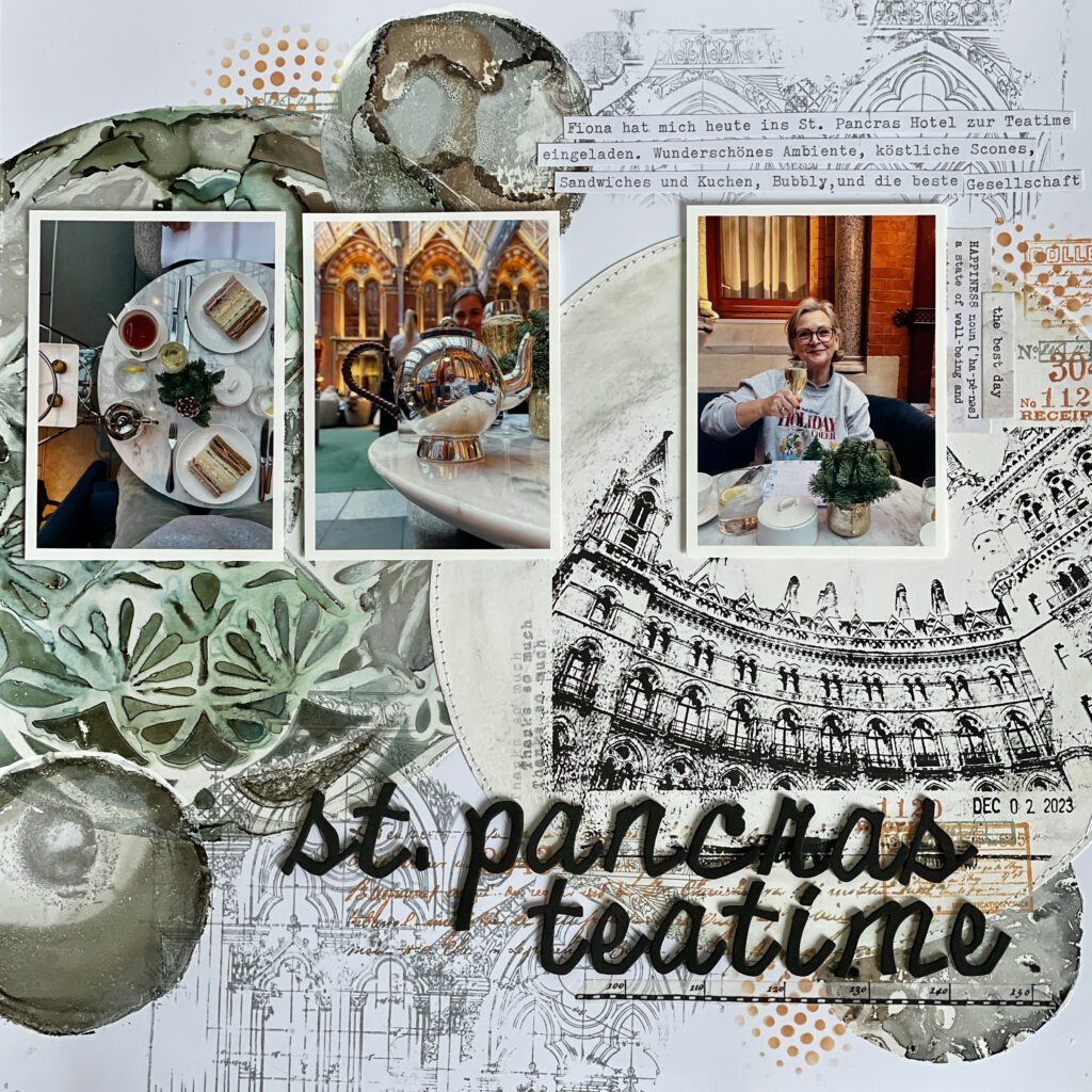 Gelli Plate Foto-Transfer Scrapbooking Layout