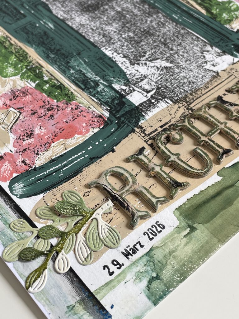 Buchstaben Sticker einfärben auf Gelliplate