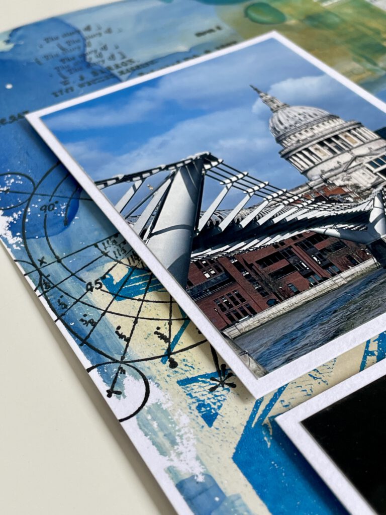 Gelli Plate Foto-Transfer Scrapbooking Layout Stempel
